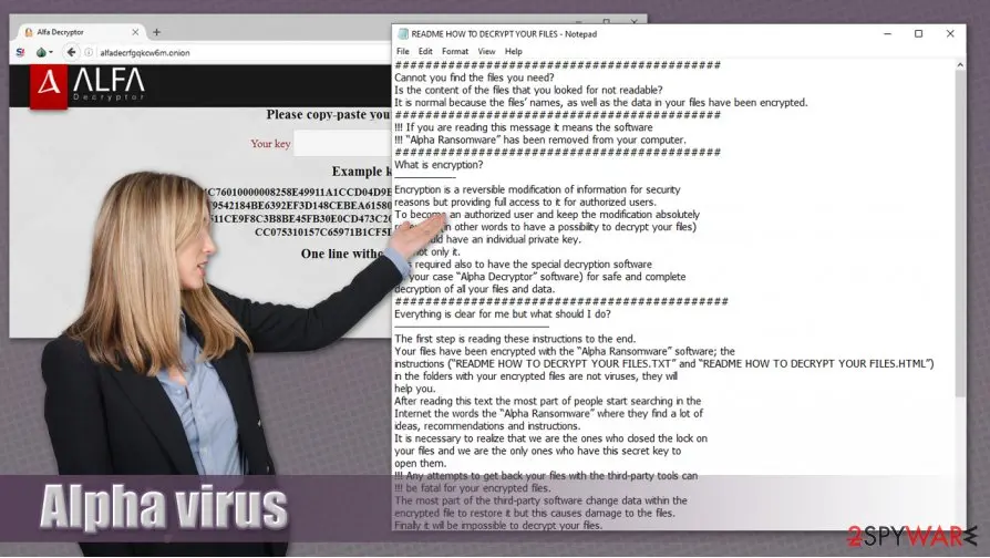 Alpha ransomware virus: file locking malware