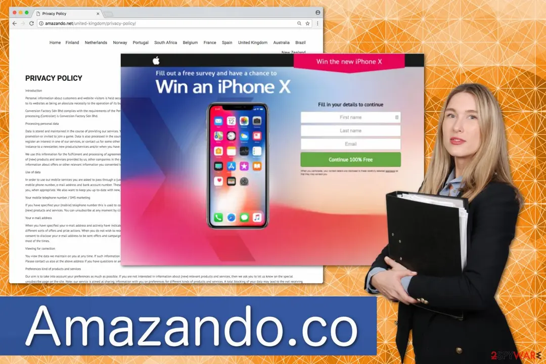 Amazando: co ads display hoax messages