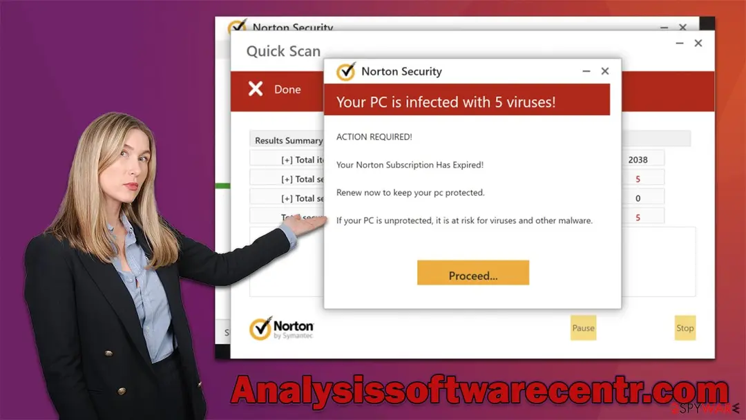 Analysissoftwarecentr.com: analysissoftwarecentr com scam virus
