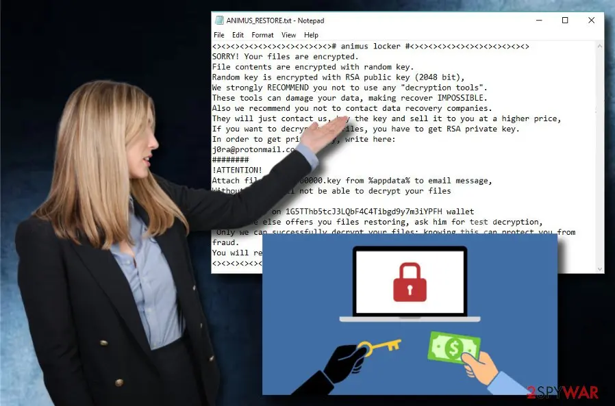 Screenshot of Animus: locker ransomware
