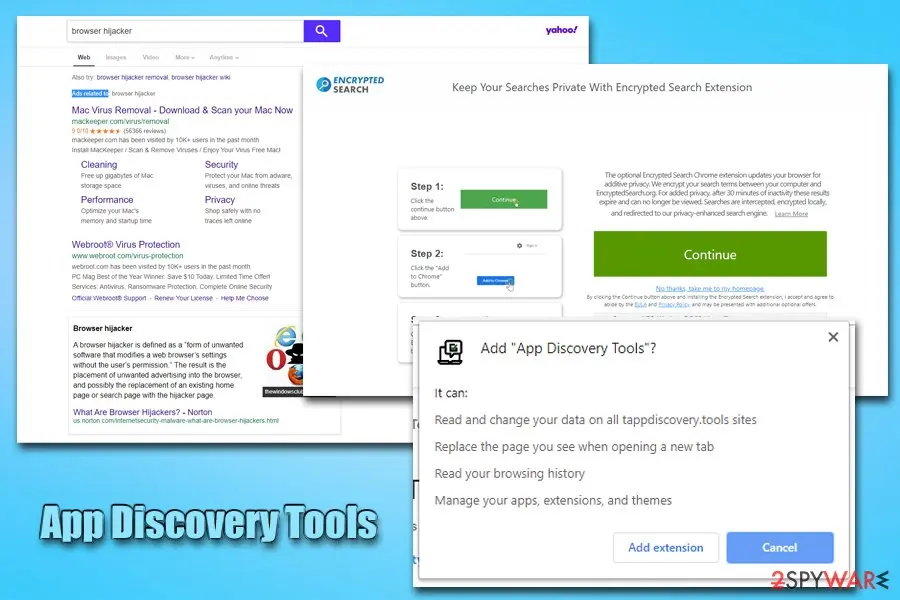 App Discovery Tools: bundled with encrypted search