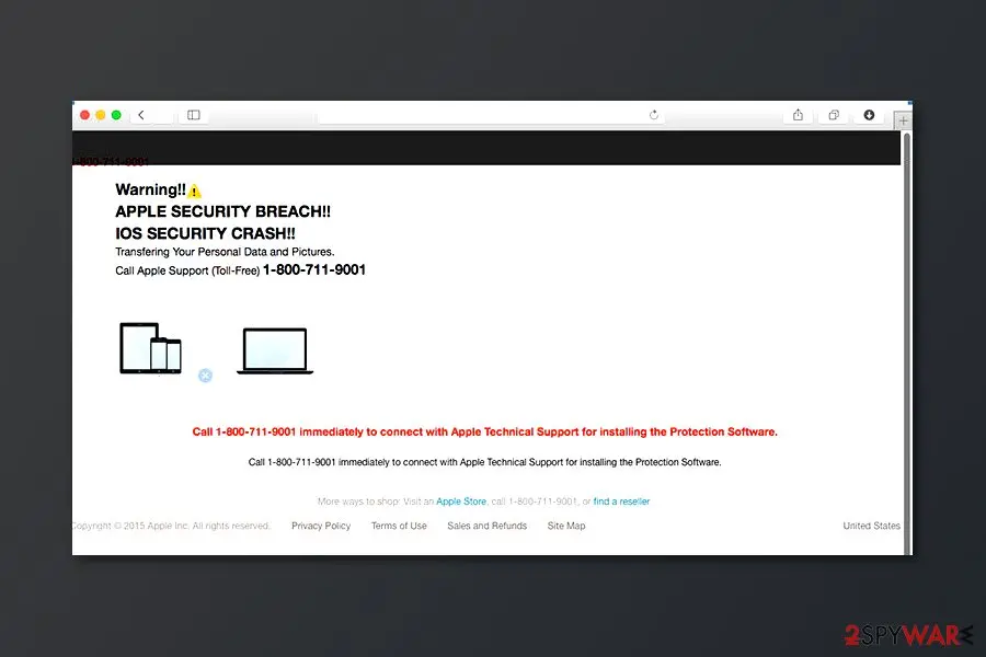 APPLE SECURITY BREACH: scam website