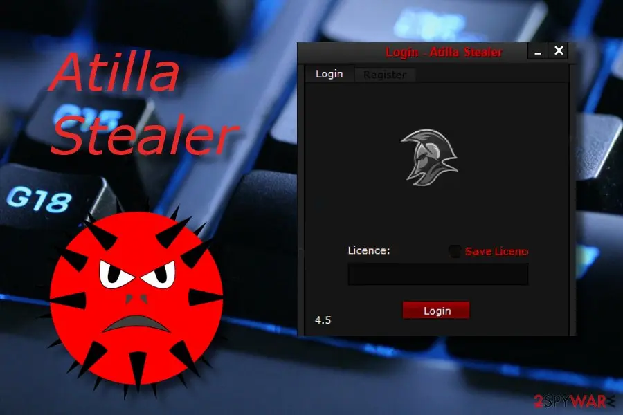 Screenshot of Atilla stealer: trojan