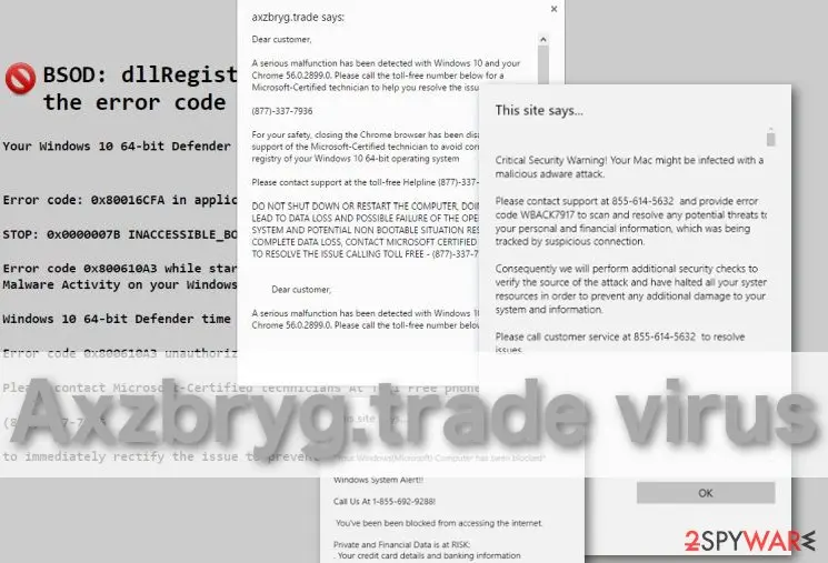 Axzbryg.trade: axzbryg trade tech support virus image