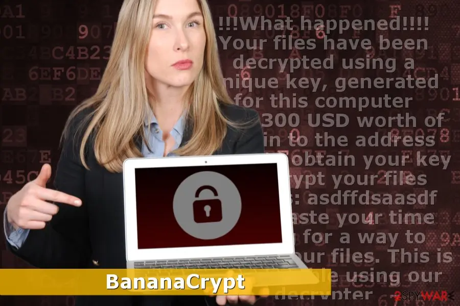 Screenshot of BananaCrypt ransomware: screenshot