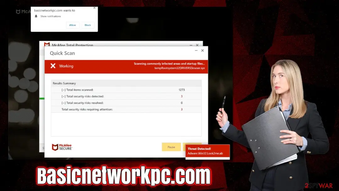 Basicnetworkpc.com: basicnetworkpc com scam virus