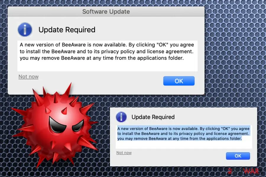 BeeAware software update: screenshot