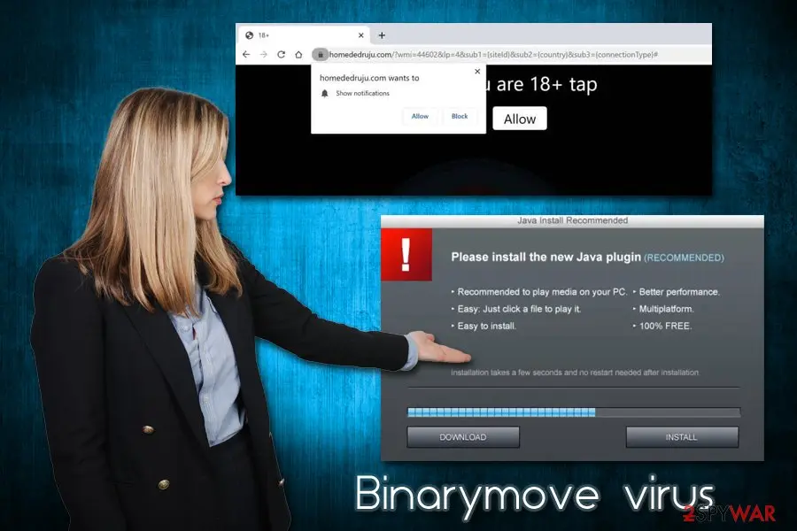 Binarymove virus: starts redirects to scam sites