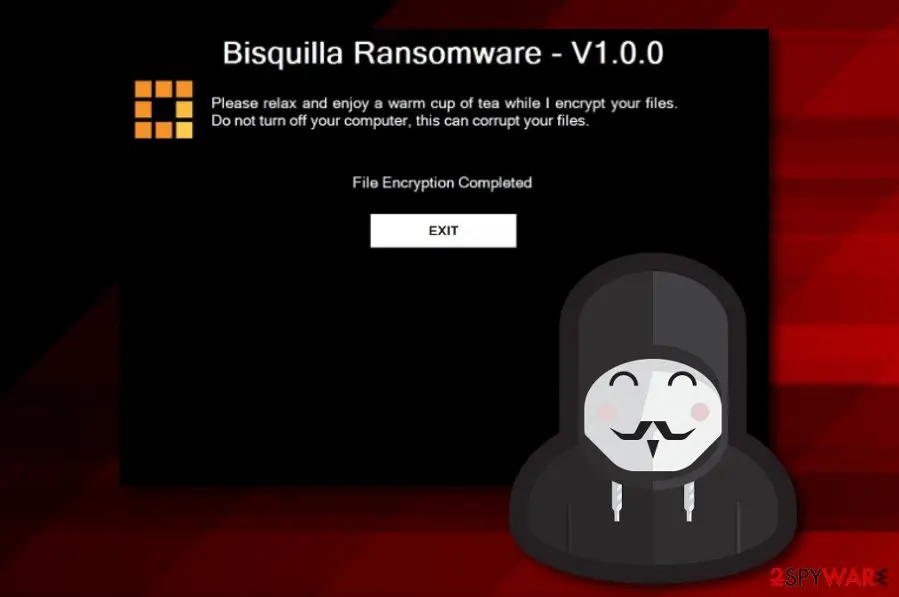 Screenshot of Bisquilla: ransomware infection