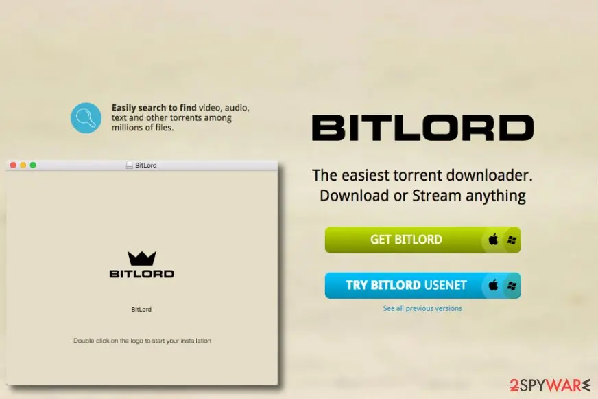 Screenshot of Bitlord: virus installer