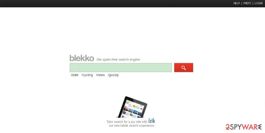 Screenshot of Blekko: screenshot