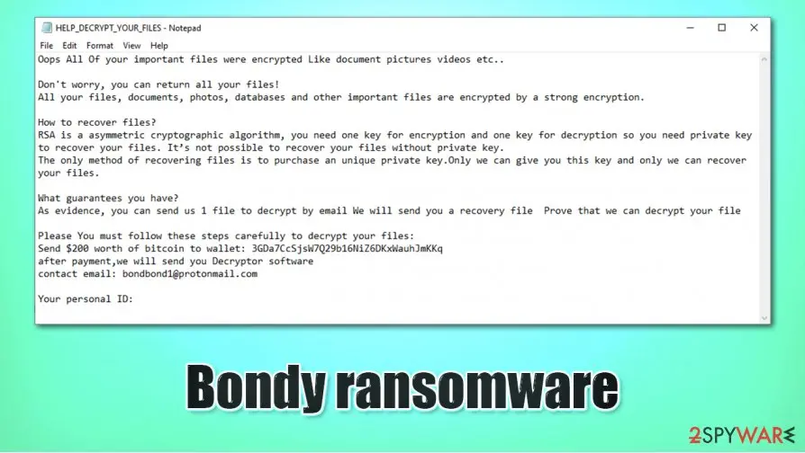 Bondy virus, Bondy ransomware, Bondy file locker: bondy ransomware file locking virus