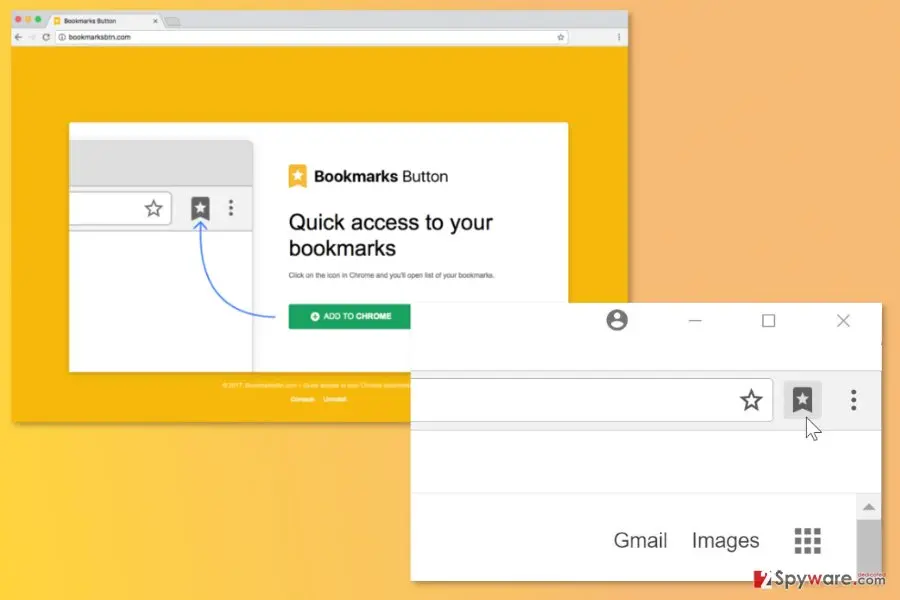 Bookmarks Button virus: bookmarks button