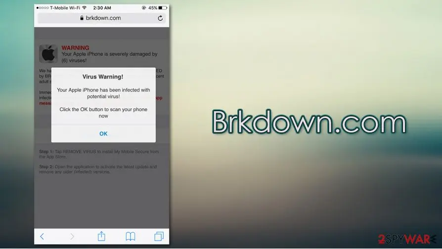 Brkdown.com: brkdown com scam popup iphone