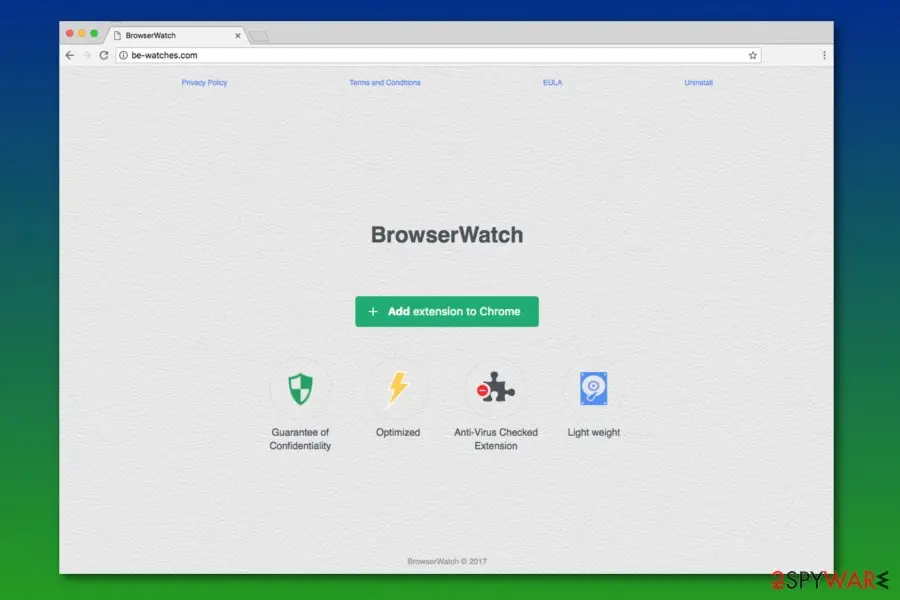 Screenshot of BrowserWatch: add on
