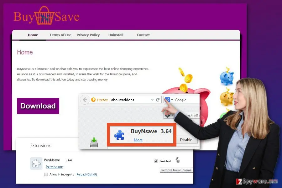 Screenshot of BuyNSave ads: 1