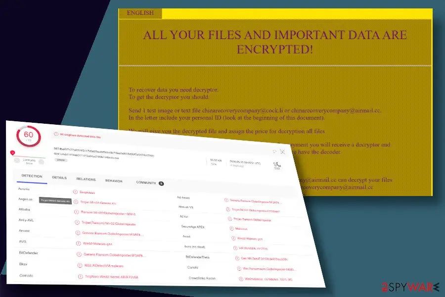 Screenshot of C4H: ransomware