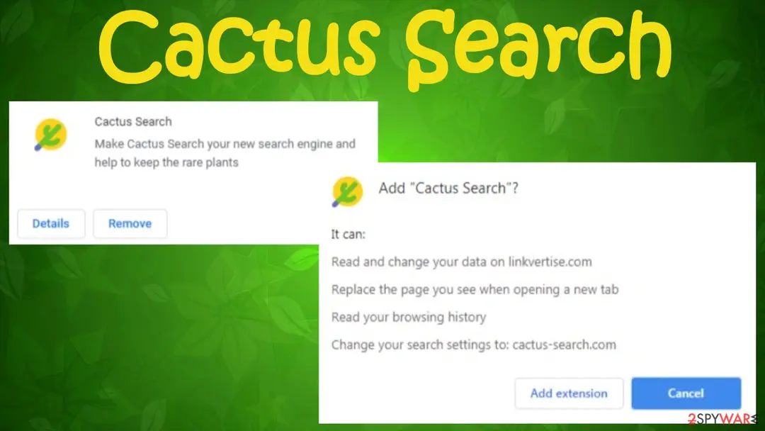 Screenshot of Cactus Search: ads