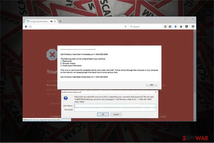 Call Windows Help Desk Immediately" virus: call windows help desk immediately virus is just a scam