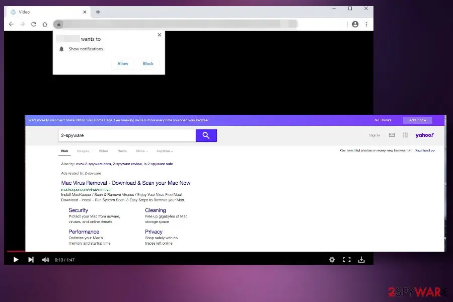 Screenshot of CapitaSearch: hijacker