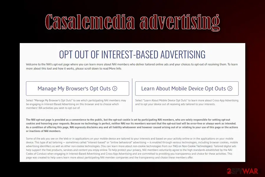 Casalemedia: legitimate advertising platform