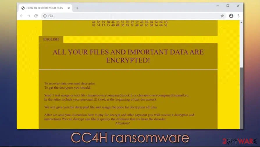CC4H virus, CC4H ransomware: cc4h ransomware globe variant