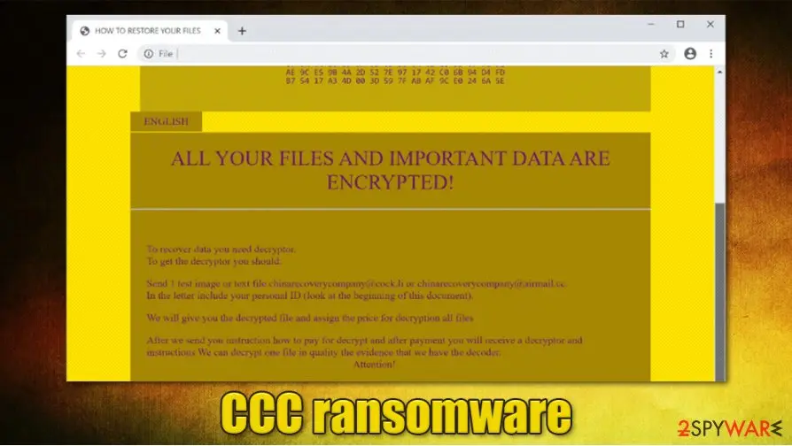 CCC ransomware, CCC virus: ccc ransomware globeimposter variant