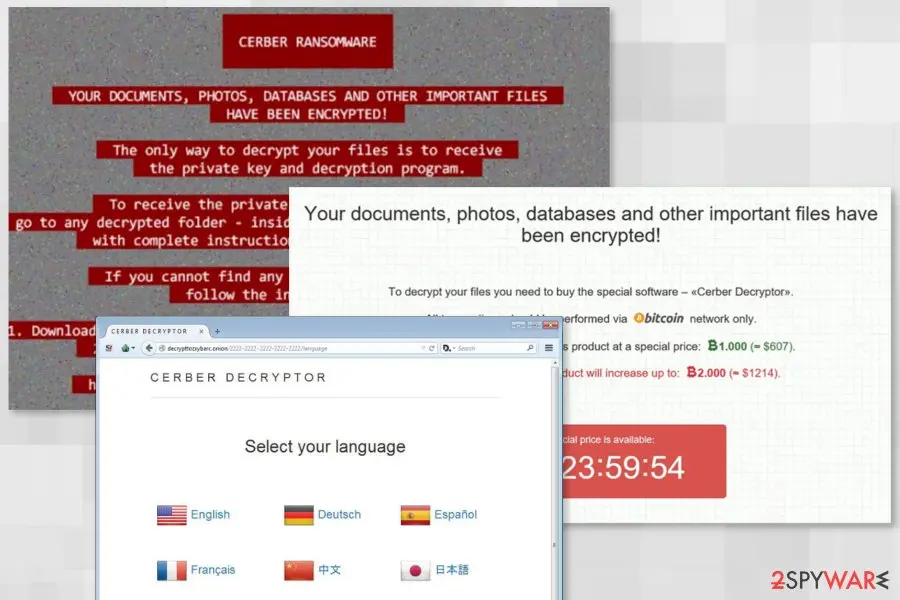 Screenshot of Cerber Decryptor: virus