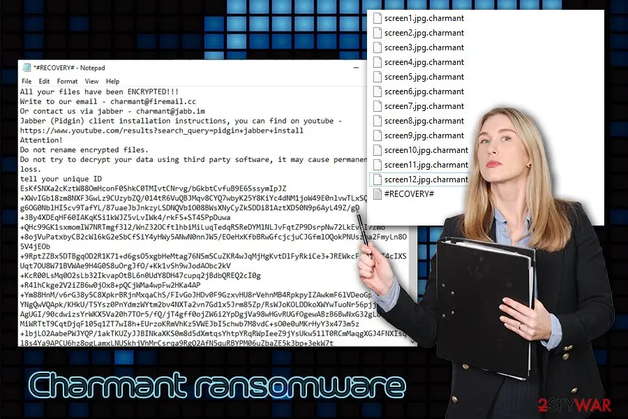 Charmant ransomware: file locking virus malware