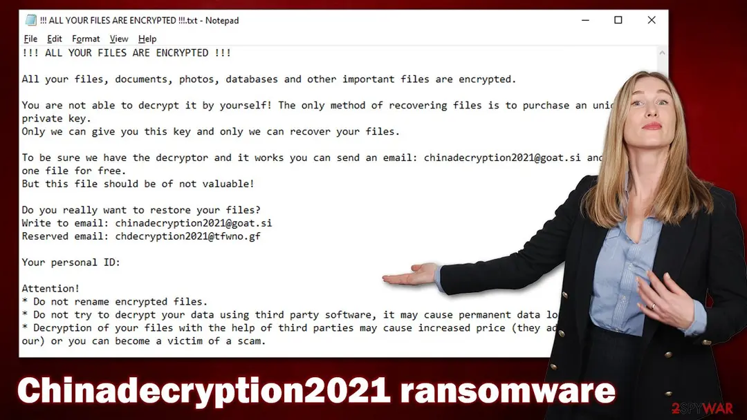 Chinadecryption2021 ransomware: zeppelin variant