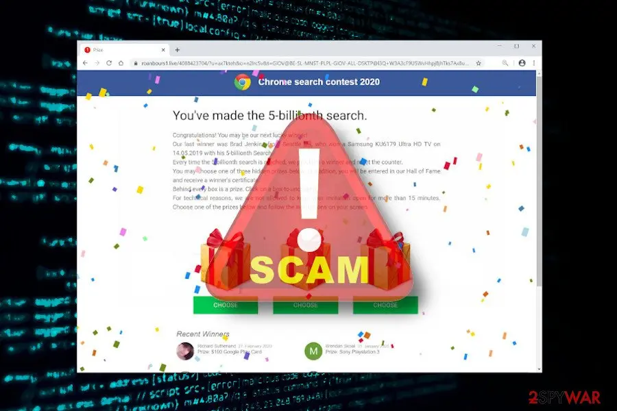 Chrome search contest 2020: scam