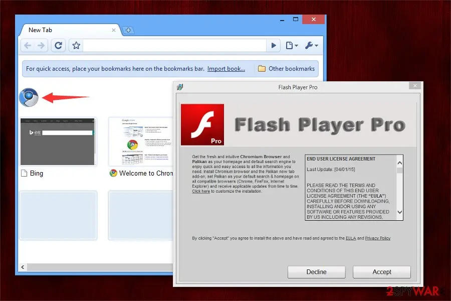 Screenshot of Chroomium Browser: malware