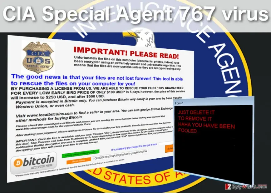 CIA Special Agent 767 virus: screenshot