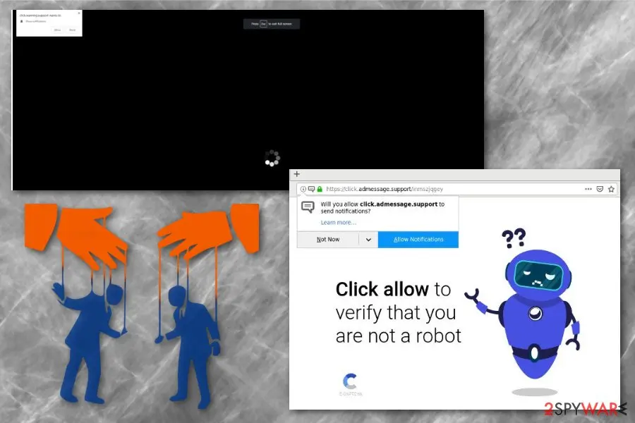 Click.admessage.support: click admessage support social engineering based pop ups
