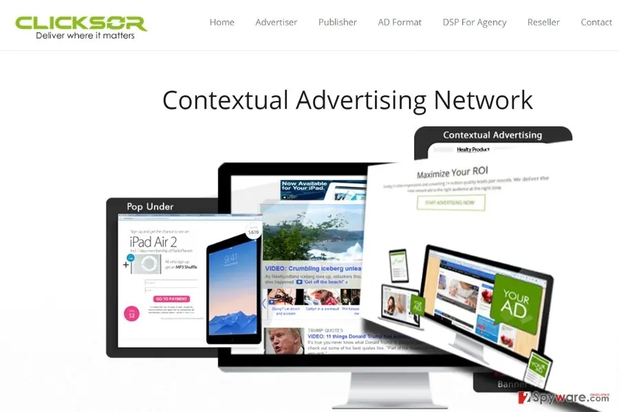 Screenshot of Clicksor ads: clicksor