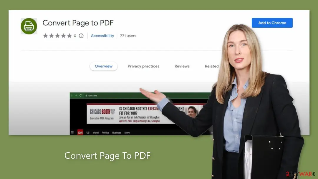 Convert Page To PDF: screenshot