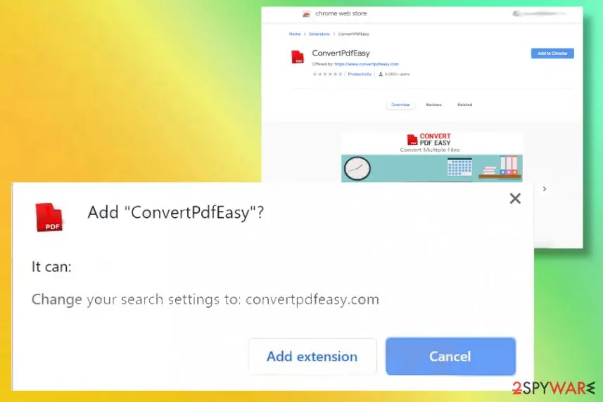 Screenshot of ConvertPDFEasy: hijack