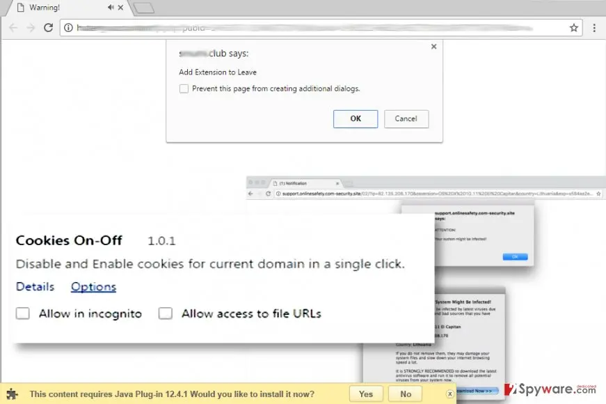 Cookies On: off extension virus