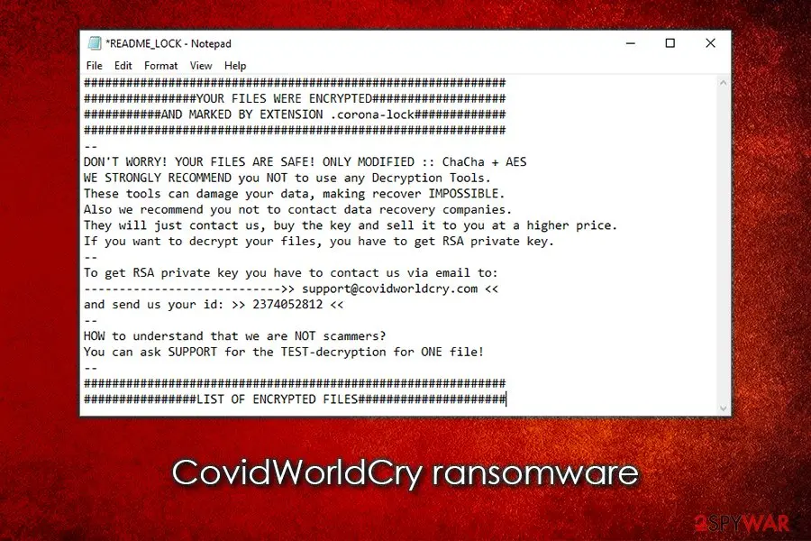 CovidWorldCry ransomware: file locking virus spreads via rig ek