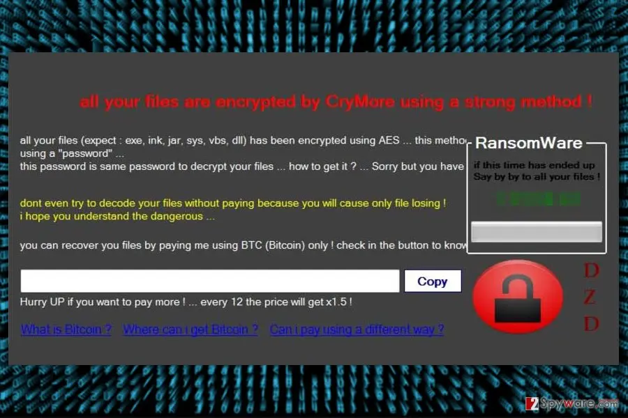 CryMore ransomware virus: crymore