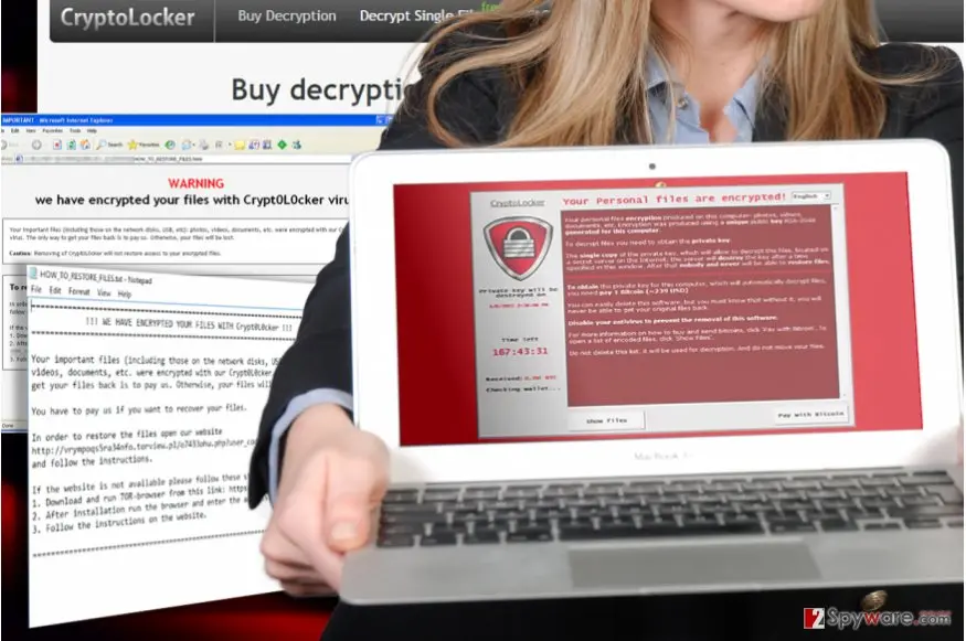 Screenshot of Crypt0L0cker virus: illustration