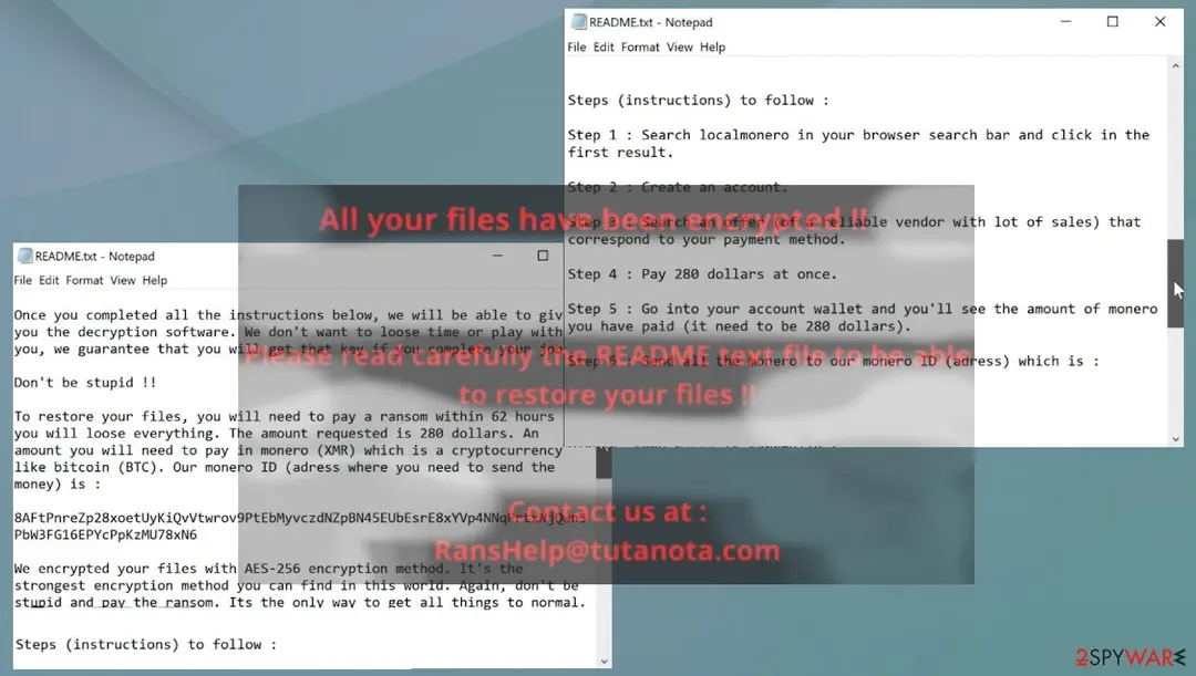 Screenshot of CRYPTEDPAY virus: screenshot