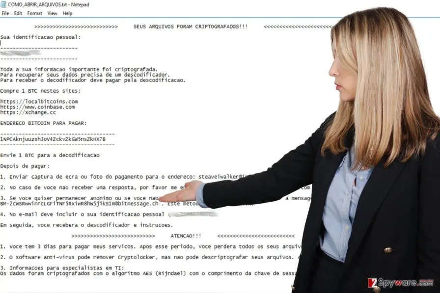 Cryptolocker Portuguese ransomware virus: cryptolocker portuguese virus