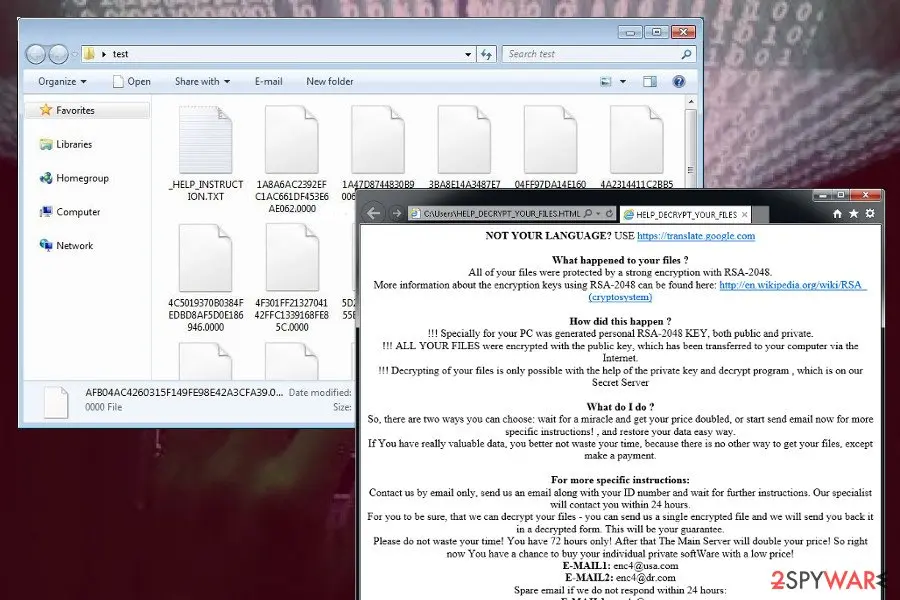 Screenshot of CryptoMix: ransomware variant2