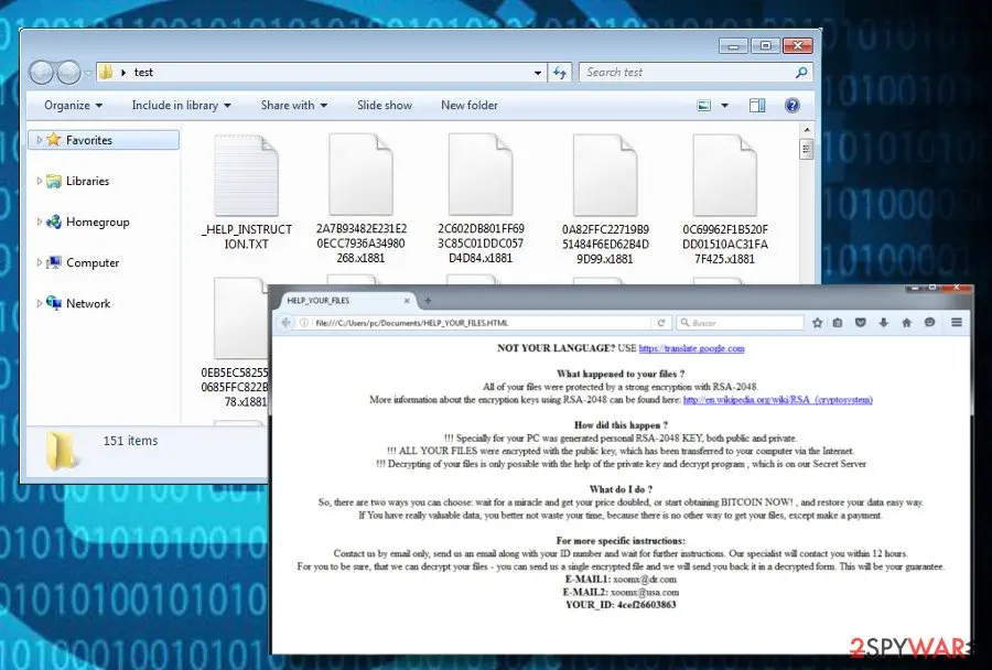 Screenshot of CryptoMix: virus