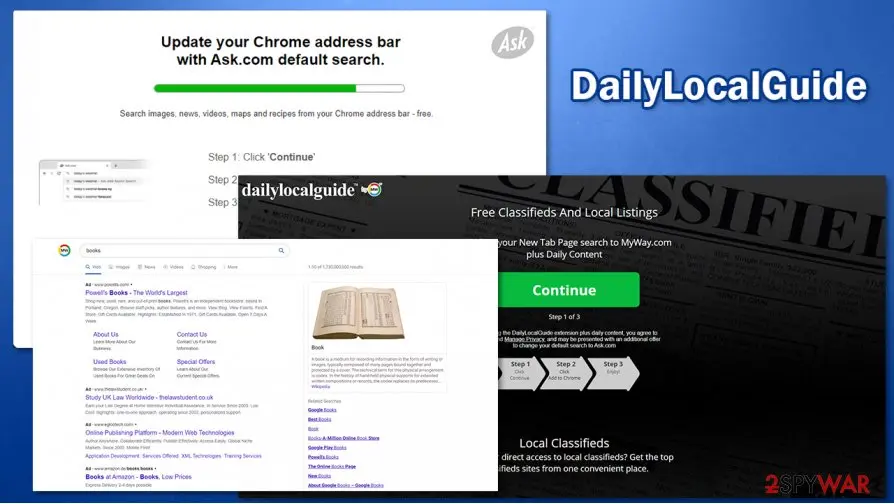 Screenshot of DailyLocalGuide: virus redirect