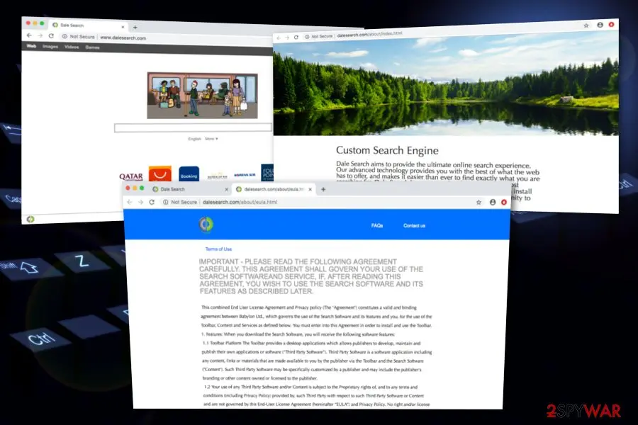 Screenshot of DaleSearch: browser hijacker