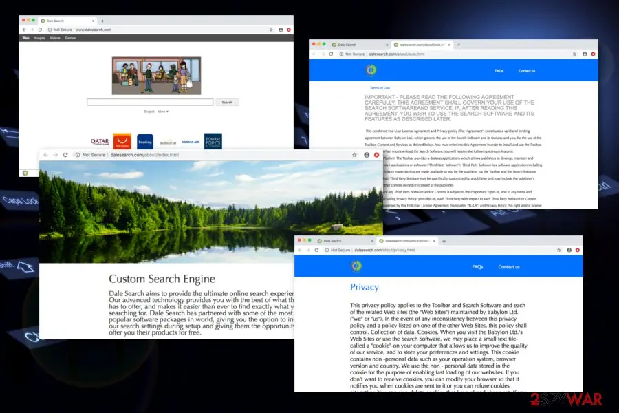 Screenshot of DaleSearch: hijacker