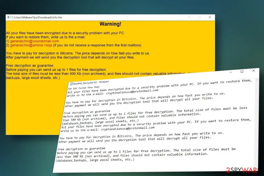 Screenshot of DCRTR: rhino ransomware