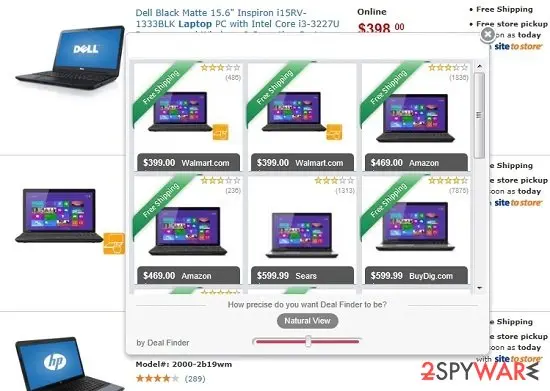Screenshot of DealShark: ads